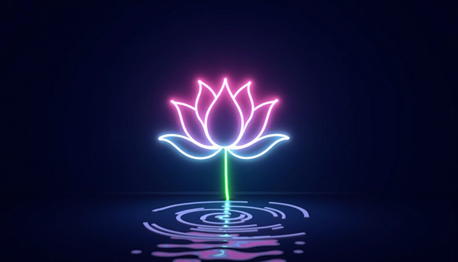 Lotus Spiritual Neon Bloom Wallpaper - neon wallpaper
