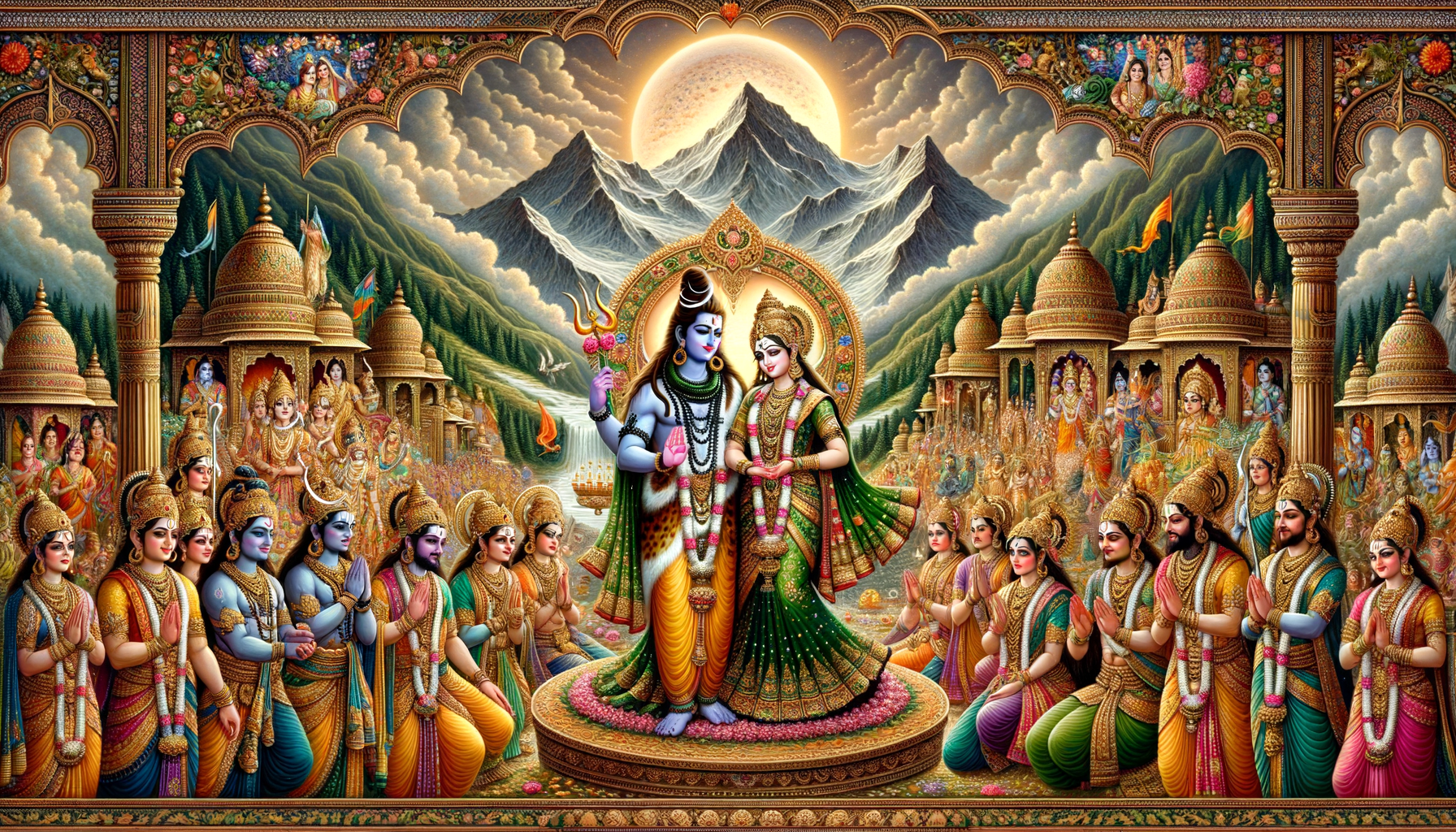 Goddess Parvati Marriage Ceremony Wallpaper - traditional wallpaper