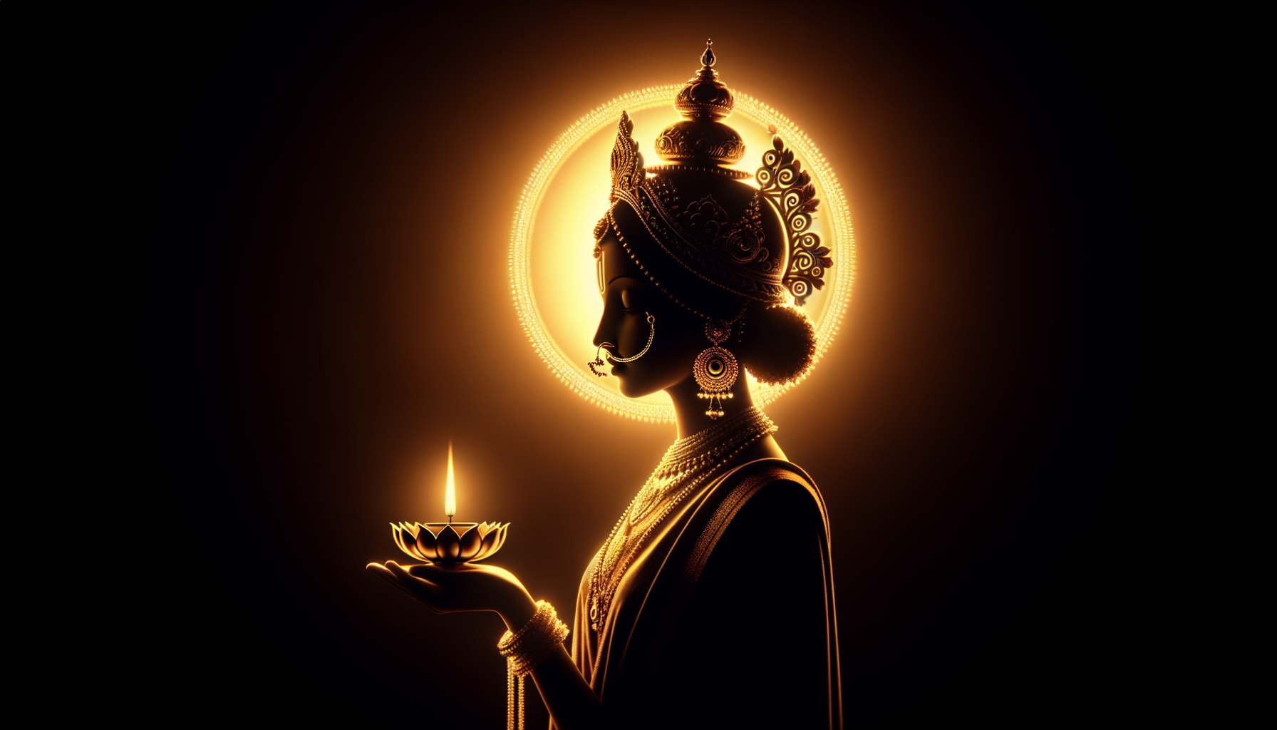 Radha Golden Love Dark Wallpaper - dark amoled wallpaper
