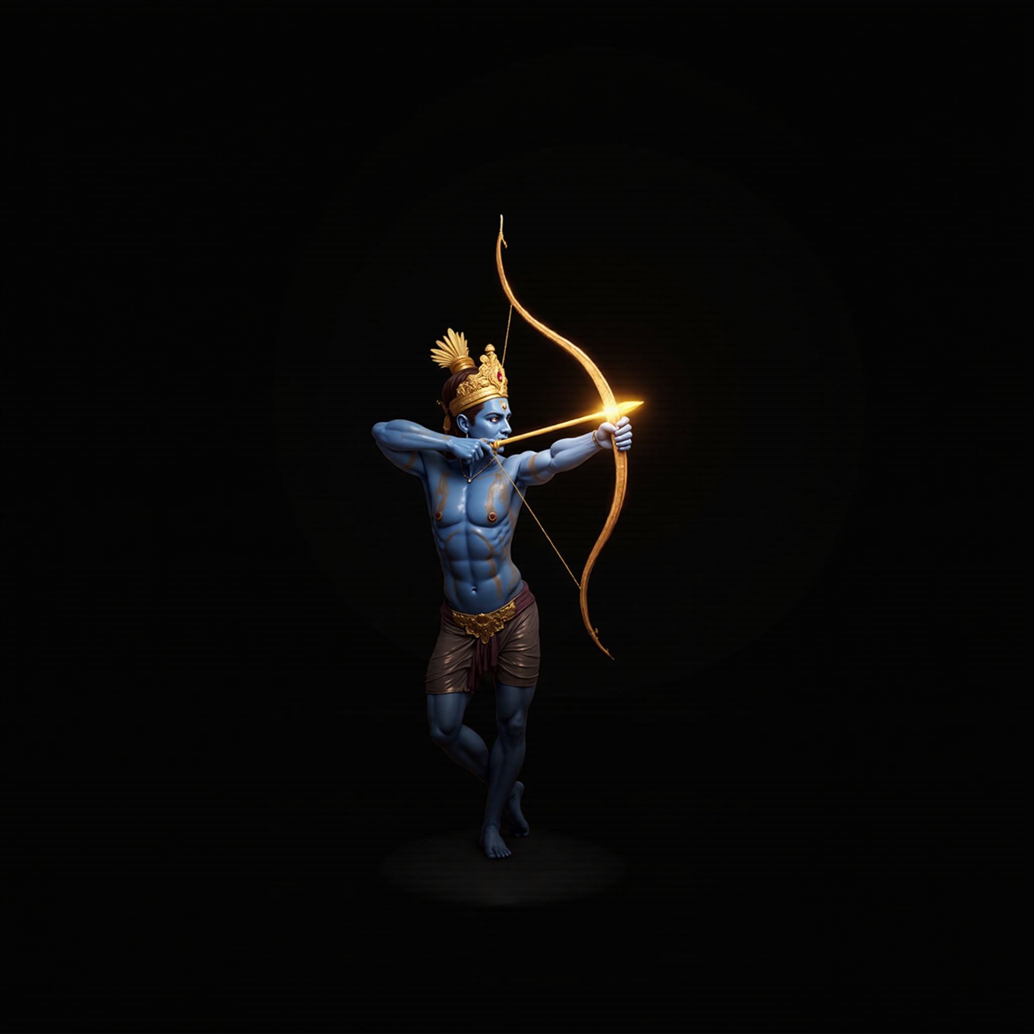 Lord Ram Dark Archer Wallpaper - free dark amoled spiritual wallpaper for desktop and mobile