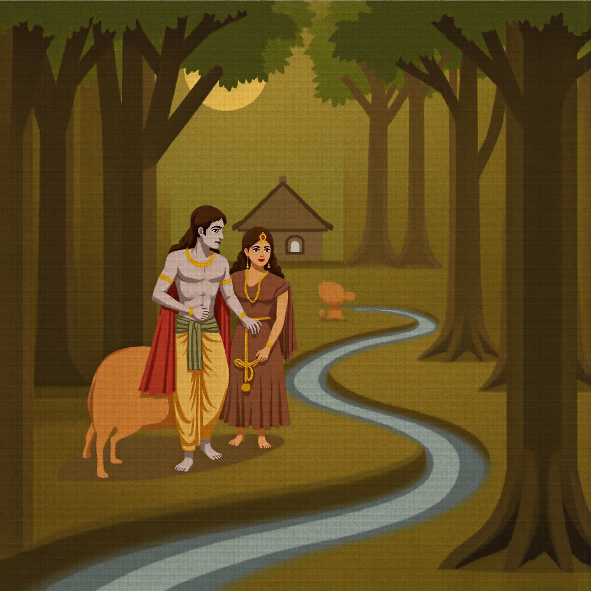 Lord Ram Forest Exile Wallpaper - free traditional spiritual wallpaper for desktop and mobile