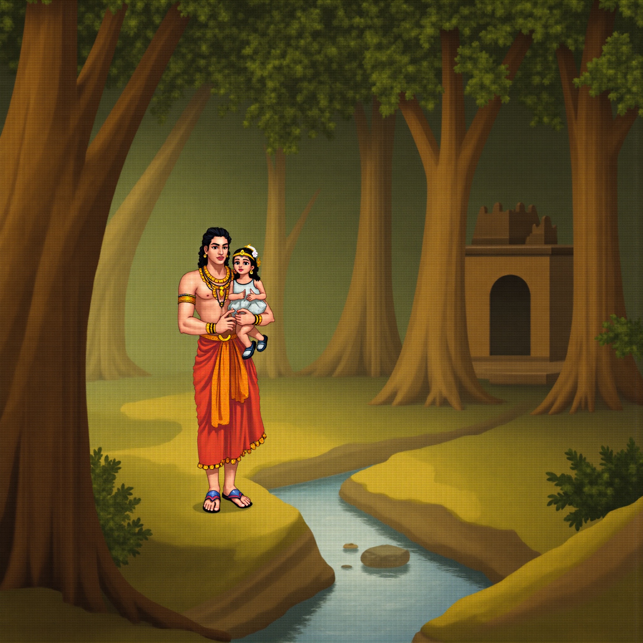 Lord Ram Forest Exile Wallpaper - free traditional spiritual wallpaper for desktop and mobile