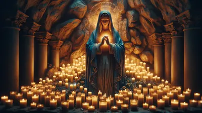 Virgin Mary cinematic wallpaper - free HD and 4K Virgin Mary Candlelit Prayer Wallpaper for desktop and phone
