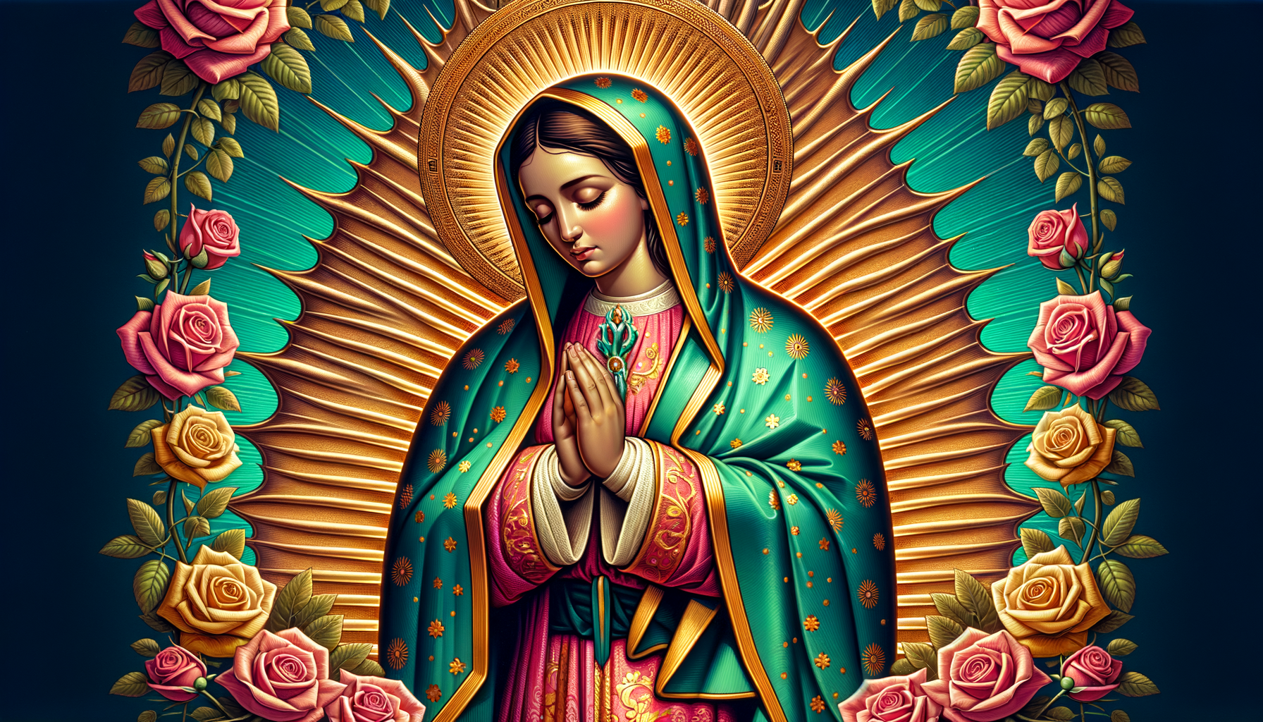 Virgin Mary Guadalupe Radiance Wallpaper - traditional wallpaper