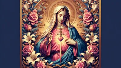 Virgin Mary traditional wallpaper - free HD and 4K Virgin Mary Immaculate Heart Wallpaper for desktop and phone